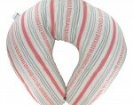 Housse bébé coussin allaitement, 1 face Rayé Rose / 1 face éponge Coton Bio