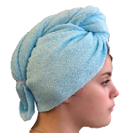 Serviette s�che cheveux Bambou Bleu